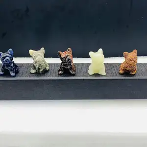 Cristallo curativo ametista naturale Mini animale <span class=keywords><strong>Bulldog</strong></span> <span class=keywords><strong>francese</strong></span> intaglio per la decorazione domestica - Product Image 1