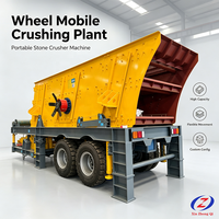 Concasseur mobile complet 15-350t/h, unité de concassage et de criblage portable avec moteur pour le traitement de matériaux multiples