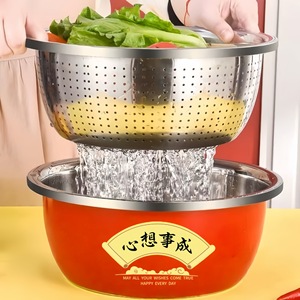 Panier de vidange en acier inoxydable 20-32 cm, passoire multifonctionnelle pour laver les légumes et les fruits, utilisation domestique en cuisine - Product Image 1