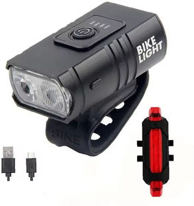 Bike Headlight 2X T6 <b>LED</b> USB Rechargeable Battery Aluminum Alloy Cycling High Beam <b>Flashlight</b> April International DSBL0071 - Product Image 6