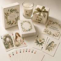 Cartes à jouer personnalisées en aquarelle Magnolia, portrait de couple personnalisé, jeu de poker, cadeau de mariage