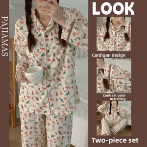 Set <span class=keywords><strong>Pigiama</strong></span> da <span class=keywords><strong>Donna</strong></span> <span class=keywords><strong>con</strong></span> Stampa Floreale, Abbigliamento da Notte in Crepe a Maniche Lunghe, Due Pezzi <span class=keywords><strong>con</strong></span> <span class=keywords><strong>Bottoni</strong></span>, Traspirante, Set Loungewear Femminile - Product Image 6