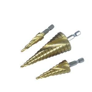 Jeu de forets étagés HSS Cobalt multi-diamètres 3-12/4-12/4-20mm, tige hexagonale, revêtement titane - Product Image 4