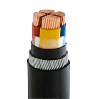 Câble d'alimentation industriel ignifuge YJV, conducteur en cuivre à 3 brins, gaine en PVC, basse tension 0,6 KV pour bâtiment commercial
