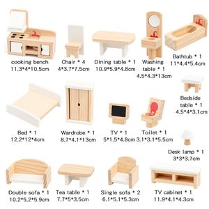 Maison de poupée miniature certifiée CPC CE, jouets de jeu d'imitation, ensemble de meubles en bois pour maison de poupée pour enfants - Product Image 5