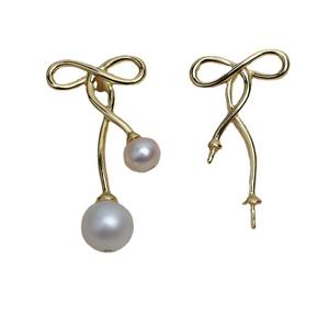 Boucles d'oreilles en argent S925 pour femmes, personnalisées, avec perle, support vide pour bricolage, accessoires 4283 - Composants et trouvailles de bijoux - Product Image 3
