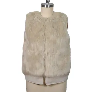 Оптовая цена, женский модный элегантный роскошный мягкий жилет из искусственного меха без рукавов, зимние толстые пальто