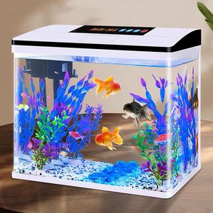 Acquario acquario in vetro Betta acquario acquario piccolo serbatoio di pesce medio più grande - Product Image 5