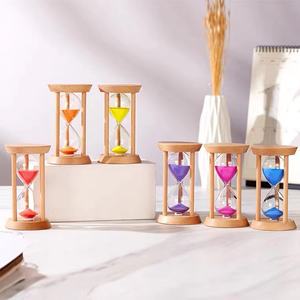 Mini ensemble de sabliers en bois originaux et colorés, 1, 3, 5 minutes, <span class=keywords><strong>sablier</strong></span>, vente en gros d'usine, logo personnalisé, cadeau promotionnel décoratif - Product Image 2