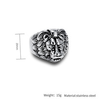 Vente en gros directe usine Nouveauté 2025 Bague pour homme en acier inoxydable plaqué or 18K, style Hiphop, motif Tête de Lion rétro européen et américain