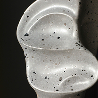 Sculpture abstraite de visage de personne en céramique rustique Flolenco Silver Dot, figurine décorative pour table, ornement d'anniversaire, art pour la maison