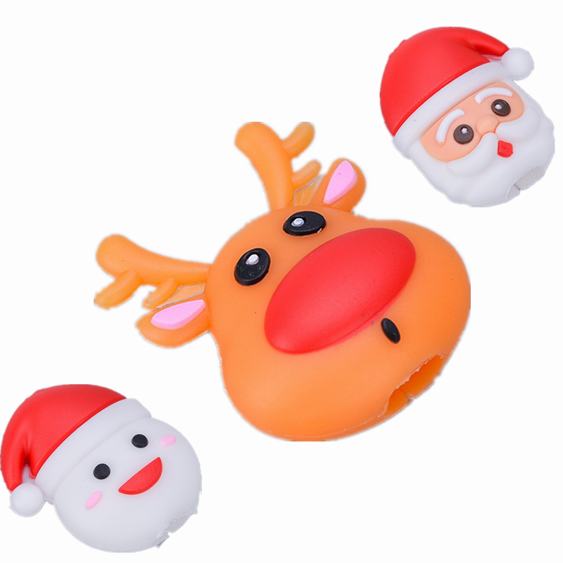 Оптовая продажа, защитный кабель для передачи данных мобильного телефона, Рождественская серия, защитный чехол для зарядного usb-кабеля с укусом