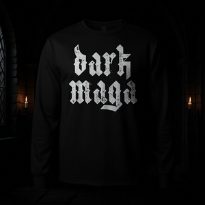 T-shirt a maniche lunghe Dark Maga Gothic nera da uomo, abbigliamento casual - Product Image 3