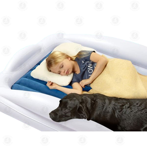 Venta al por mayor cama de viaje inflable plegable para bebé bomba de aire eléctrica colchón inflable para niños pequeños con almohada para acampar viajes en coche - Product Image 5
