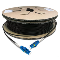Câble de brassage fibre optique blindé UPC LC Uniboot de haute qualité, monomode duplex, 9/125µm (compatible OS1/OS2), LSZH noir, 1m