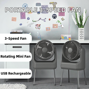 Portable Rechargeable 3-Speed <b>Rotatable</b> Outdoor Plastic <b>Desk</b> Fan with USB Charging Mini Air Cooler - Product Image 2
