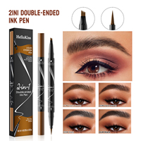 Crayon pour les yeux noir à double embout à quatre pointes, crayon pour les sourcils imperméable, microblading, crayon pour les sourcils longue durée, marque privée