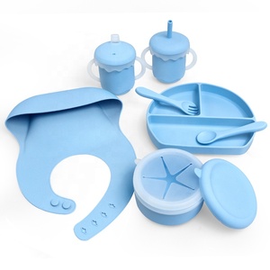 Dîner de voyage dix pièces <span class=keywords><strong>anti</strong></span>-déversement personnalisé vaisselle pour enfants et tout-petits ensemble de bols pour bébé assiettes en silicone avec ventouse - Product Image 4