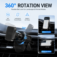 Support magnétique de téléphone pour voiture à fixation sur grille d'aération, 6 aimants, panneau à logo rayé inclinable, durable, rotation à 360°, base sécurisée, plaque métallique