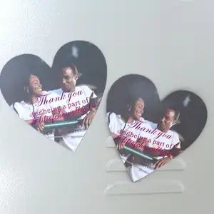 Forma de corazón imán del refrigerador de la invitación de la boda tarjeta de felicitación de tarjetas