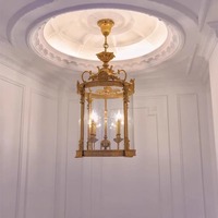 Français Villa Foyer Lustre En Laiton Européen De Luxe Rétro Escalier Couloir Allée Éclairage Classique Pendentif Lumière Lampe