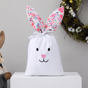 Panier de Pâques personnalisé en gros, décoration de panier de Pâques, sac à cordon de Pâques, sac de lapin de Pâques vierge pour enfants - Product Image 4