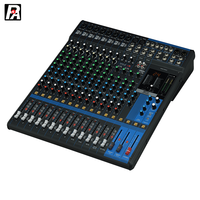 Console de mixage professionnelle 16 canaux avec effets intégrés, connectivité Bluetooth USB, égaliseur 3 bandes, entrées XLR, mixage audio de scène, métal