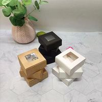 Boîtes en carton kraft pas chères, brunes/noires/blanches, avec fenêtre transparente, pour savon, mariage, bonbons