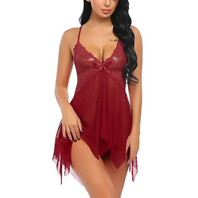 Lingerie pour femme Slip Dress Vêtements de nuit en dentelle Tenues boudoir Sous-vêtements sexy