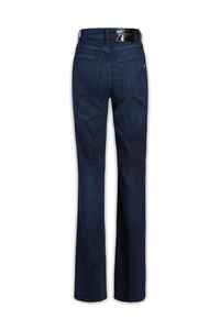 Top Sale Designer Dondup Dark Blue High Waist Belt Loops Wide Leg <b>Stretch</b> Jeans Logo Applied on the Back Pocket - Product Image 2