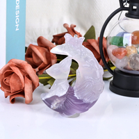 Vente flash Nouveau produit Cristal naturel fait à la main Fluorite Neuf queues de renard Animaux Sculpture pour cadeau