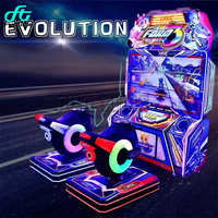 Simulateur de moto électrique bon marché, console de jeu vidéo d'arcade de voiture de course, centre de jeu de moto à pièces