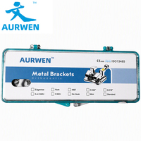 AURWEN Supports orthodontiques conventionnels ligables en métal MIM, base en maille fendue soudée, produits d'hygiène buccale polyvalents