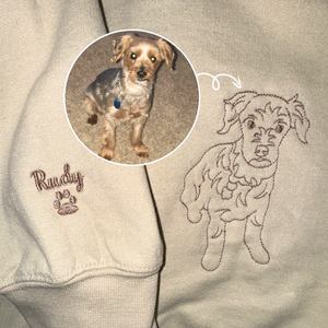 <span class=keywords><strong>Sweat</strong></span>-shirt confortable <span class=keywords><strong>personnalisé</strong></span> à oreilles de chien, <span class=keywords><strong>photo</strong></span> d'insigne avant <span class=keywords><strong>brodé</strong></span> en tissu tissé écologique respirant pour l'été et le printemps - Product Image 3