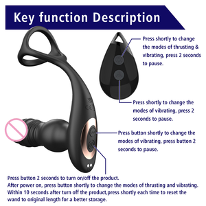 Control Remoto Inalámbrico, Tapón Anal, Masajeador de Próstata, Motor Dual, Vibrador Telescópico, Estimulador de Punto G, Dispositivo Impermeable - Product Image 3