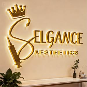 LC مخصص لافتات الاكريليك رسائل بإضاءة خلفية قناة ثلاثية الأبعاد أدى مضيئة في الهواء الطلق لوحة تسجيل الأعمال أدى علامة - Product Image 2