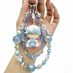 Chaîne de téléphone en résine perlée de luxe, <span class=keywords><strong>cordon</strong></span> bleu perlé, porte-clés tendance, mains libres - Product Image 2