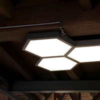Plafonnier LED modulaire hexagonal pour garage et atelier intérieur
