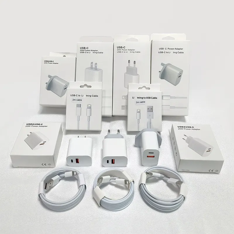 Factory Custom Wholesale PD 20W Fast Charging Wall Mobile Phones Adapter Dual Port USB + Type C Multifunctional Power Charger