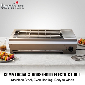Barbecue électrique 110V/220V en acier inoxydable, barbecue de table avec thermostat, pour usage domestique et commercial, TenFun - Product Image 1