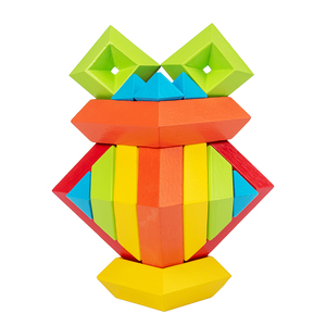 Le puzzle en bois polyvalent en forme de <span class=keywords><strong>pyramide</strong></span>, jouet éducatif pour enfants - Ensemble d'apprentissage précoce - Product Image 1
