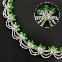 Fleur colorée broderie cristal chaîne strass coupe Flatback accessoires à coudre pour ceintures de mariage sacs vêtements
