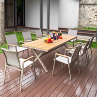 Ensemble de mobilier de jardin moderne, durable, imperméable et résistant au soleil, table et chaises en alliage d'aluminium pour balcon, cour et loisirs