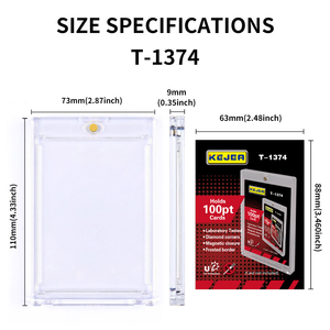 100PT Sport Kpop Star Magnetic <span class=keywords><strong>Top</strong></span> <span class=keywords><strong>Loader</strong></span> Pelindung Kartu Plastik Keras Transparan untuk Kartu Permainan Baseball Koleksi - Product Image 2