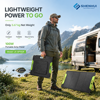 Panneaux solaires portables pliables noirs, étanches IP65, pour camping-car, camping, station d'alimentation hors réseau, kit de panneaux solaires pliables