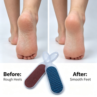 Râpe à pieds professionnelle double face (grossière/fine) avec manche long et trou de suspension pour salon de pédicure