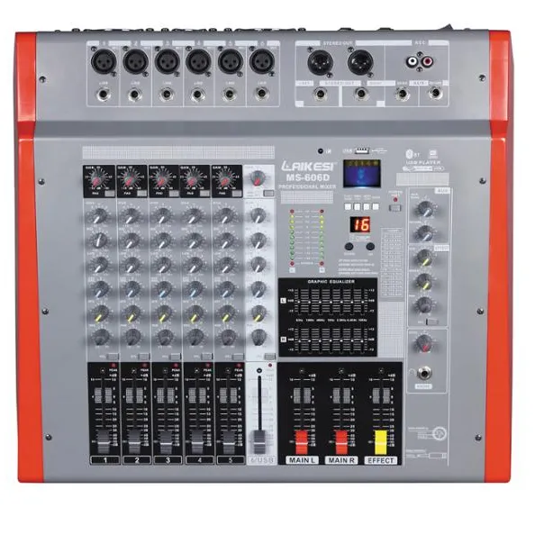 6 Kanaals Met Usb/Effect MX606D-power Mixer Versterker Audio Controller Tafel