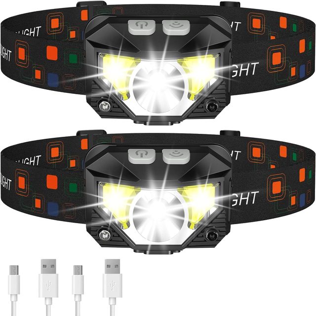 Outdoor High Power Motion Sensor LED Headlamp USB Rechargeable Waterproof Headlamp for Camping