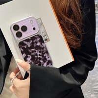Coque de téléphone à imprimé léopard pour iPhone 17 16 15 14 Pro Max 13, antichoc mate avec grande fenêtre et protection intégrale