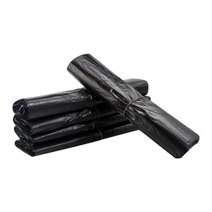 Black Household Trash Bags 32x52C Disposable With Handle For <b>Home</b> Office Toilet Use - Product Image 1